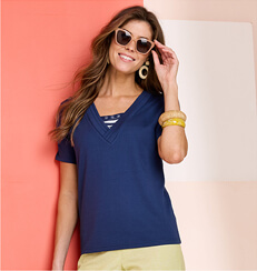 Stripe Insert T Shirt - LU231